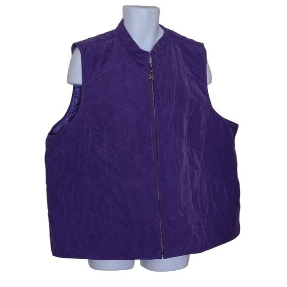 Christopher & Banks Women’s purple Quilted Vest full zip size 3X - Picture 1 of 7